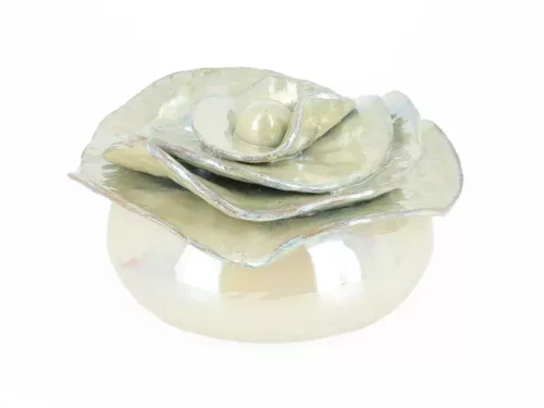 Boite pivoine platine en ceramique