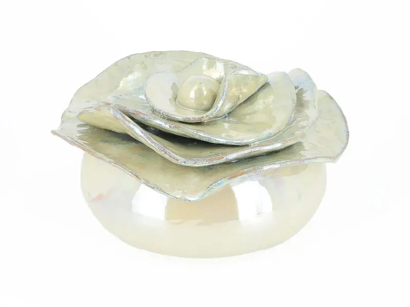 Boite pivoine platine en ceramique