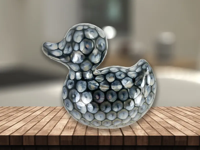 Canard gris en céramique. Objet déco signé VERO VAGH à Salernes