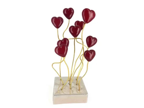 jardin de petits coeurs en céramique fait à Salernes