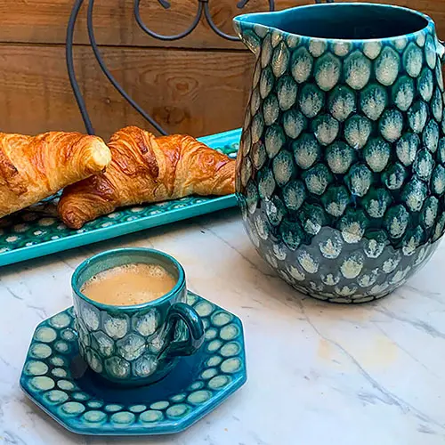 tasse à café et pichet VERO VAGH céramique artistique et textile à Salernes en Provence